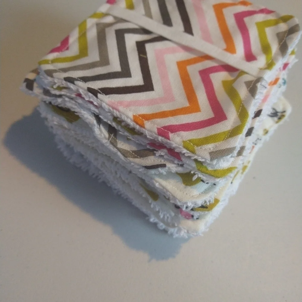 Homemade reusable makeup remover face scrubber 12 pack. 100 cotton.